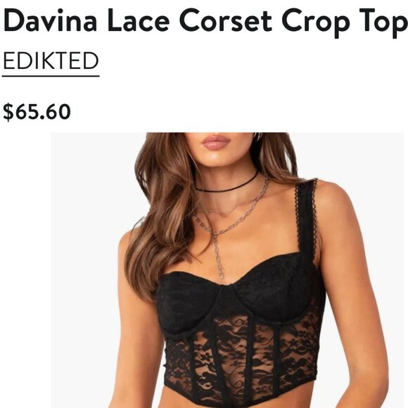 Edikted: Davina Lace Corset Crop Top - XL - Picture 3 of 5